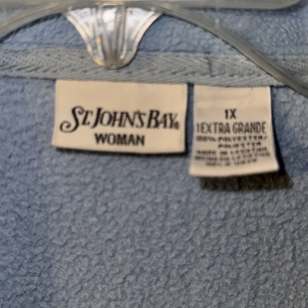 St. John’s Bay Soft Warm Full Zip  Fleece Jacket Pockets 1X Large - Picture 3 of 3
